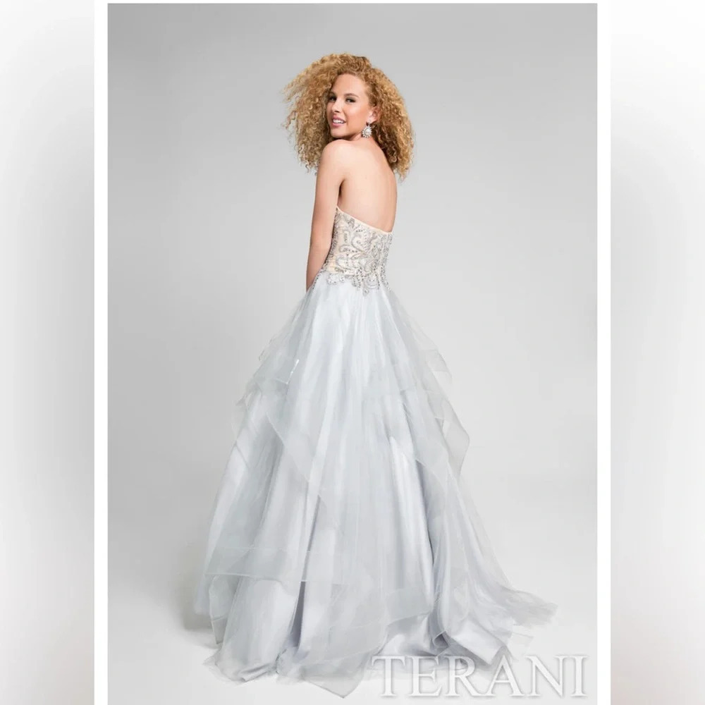 Glamour by Terani Couture Beaded Prom Dress - Picture 2 of 6